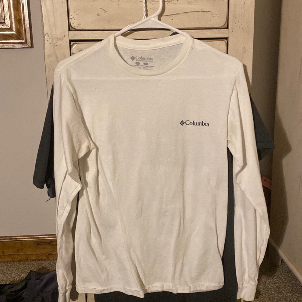 Columbia White Long Sleeve Tee